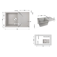Кухонна мийка Lidz 790x495/230 GRA-09 (LIDZGRA09790495230) - 1 фото