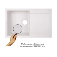 Кухонна мийка Lidz 790x495/230 WHI-01 - 2 фото