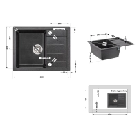 Кухонна мийка Lidz 650x500/200 GRF-13 (LIDZGRF13650500200) - 1 фото