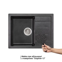 Кухонна мийка Lidz 650x500/200 GRF-13 (LIDZGRF13650500200) - 2 фото