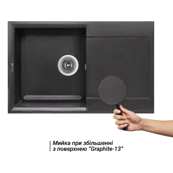 Кухонна мийка Lidz 790x495/230 GRF-13 - 2 фото