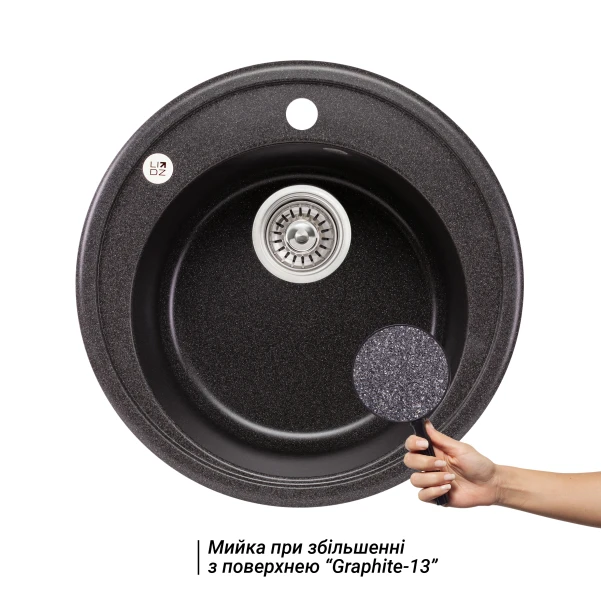 Кухонна мийка Lidz D510/200 GRF-13 (LIDZGRF13D510200) - 2 фото