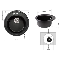 Кухонная мойка Lidz D510/200 BLM-14 (LIDZBLM14D510200) - 1 фото