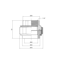 Сгон "Американка" PPR Thermo Alliance 40х1" 1/4 ВР - 1 фото