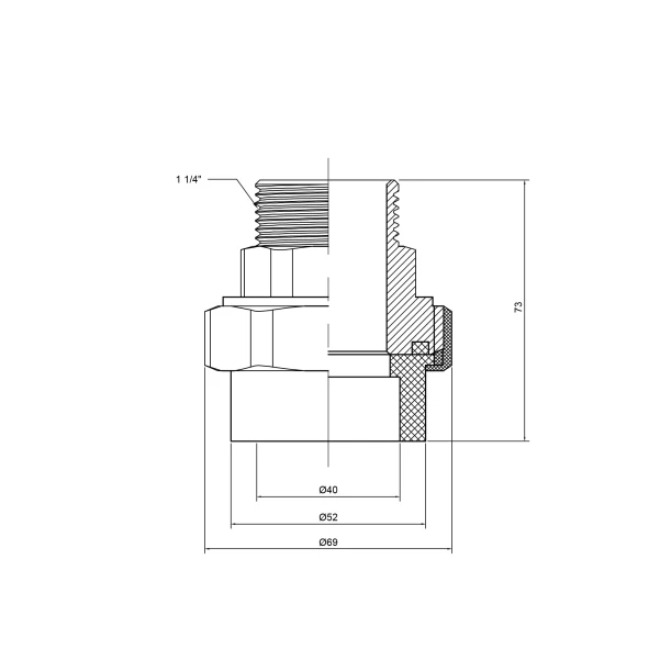 Згін "Американка" PPR Thermo Alliance 40х1" 1/4 ЗР - 1 фото
