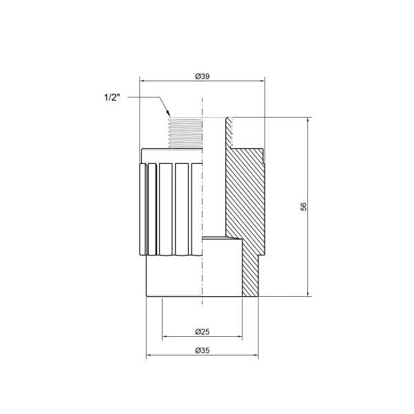 Муфта PPR Thermo Alliance 25х1/2" НР - 1 фото
