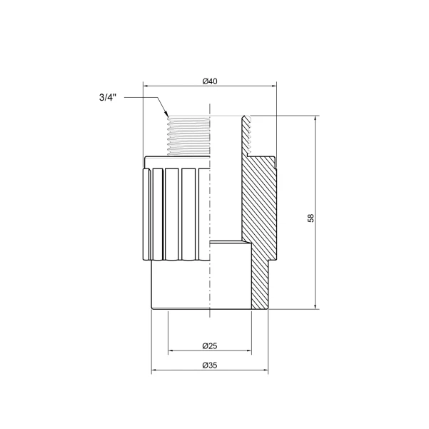 Муфта PPR Thermo Alliance 25х3/4" НР - 1 фото