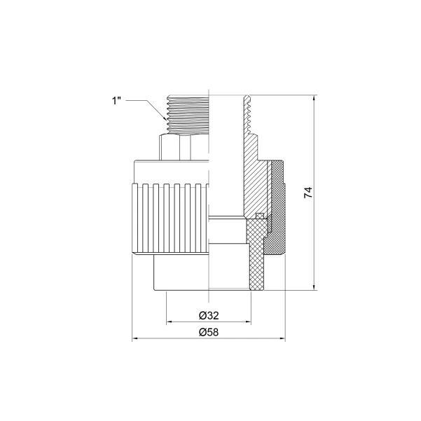 Муфта PPR Thermo Alliance 32х1" НР - 1 фото