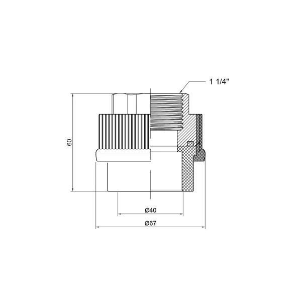 Муфта PPR Thermo Alliance 40х1" 1/4 ВР - 1 фото