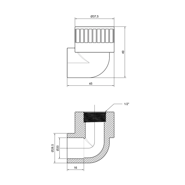 Кутик PPR Thermo Alliance 20х1/2" ВР - 1 фото