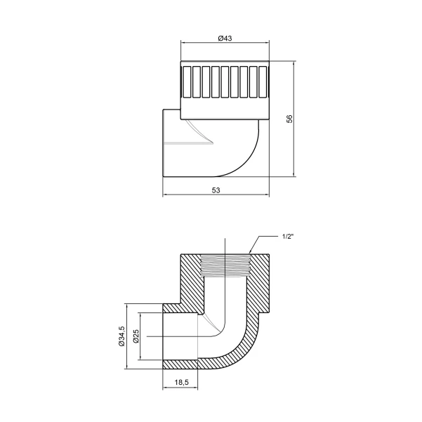 Уголок PPR Thermo Alliance 25х1/2" ВР - 1 фото