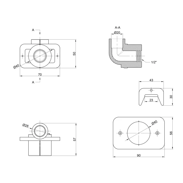 Уголок PPR Thermo Alliance настенный 20х1/2" ВР - 1 фото