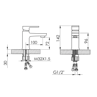 Смеситель для раковины Lidz Wawel 001 (k35) LDWAW001CRM45387 Chrome - 1 фото