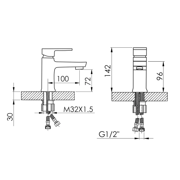 Смеситель для раковины Lidz Wawel 001 (k35) LDWAW001CRM45387 Chrome - 1 фото