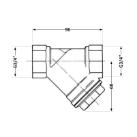 Фільтр косий Icma №50 грубої очистки 1 1/4"ВВ латунний - 1 фото