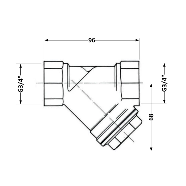 Фільтр косий Icma №50 грубої очистки 1 1/4"ВВ латунний - 1 фото