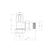 Кран радіаторний Icma 1/2" кутовий без ручки №805 - 1 фото