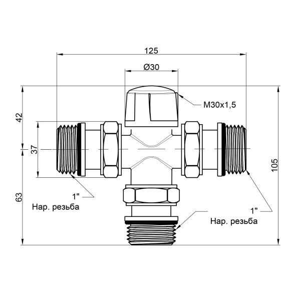 Зонный вентиль Icma 1"х3 №301 - 1 фото