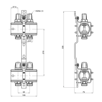Коллектор Icma 1" 2 выхода, без расходомера №K005 - 1 фото