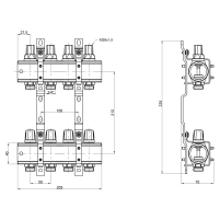 Коллектор Icma 1" 4 выхода, без расходомера №K005 - 1 фото
