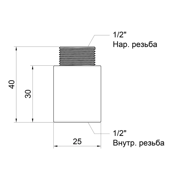 Подовжувач Icma 30х1/2" №19 - 1 фото