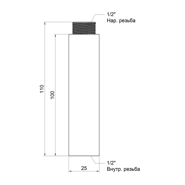Подовжувач Icma 100х1/2" №19 - 1 фото