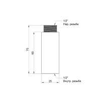 Удлинитель Icma 1/2", 60 мм №19 - 1 фото