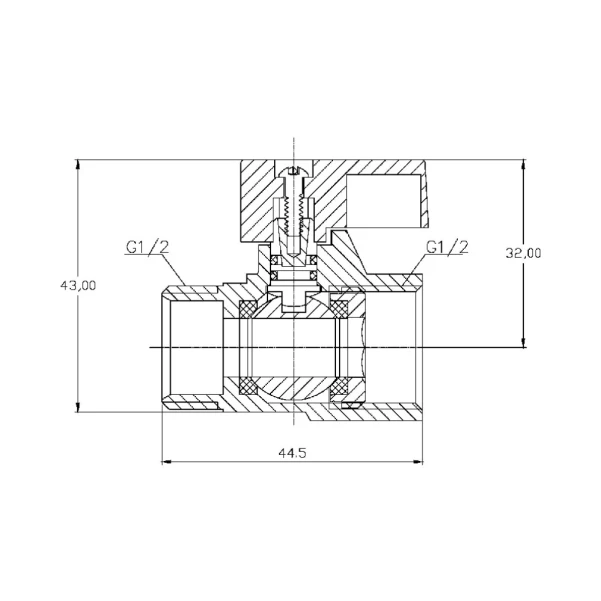Кран шаровой "мини" Thermo Alliance Forte 1/2" ВНР SF266W15 - 1 фото