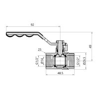 Кран шаровой Thermo Alliance Standart 1/2" ВР для газа (рычаг) SD600NG15PN40 - 1 фото
