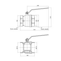 Кран шаровой Thermo Alliance Base 4" ВР для воды (рычаг) SD600W100 - 1 фото