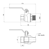 Кран шаровой Thermo Alliance Forte 1" 1/4 ВН для воды (ручка) SF605W32 - 1 фото