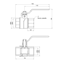 Кран шаровой Thermo Alliance Forte 1" ВР для воды (ручка) SF600W25 - 1 фото