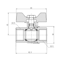 Кран кульовий Thermo Alliance Forte 3/4" ВР для газа (метелик) SF602G20 - 1 фото