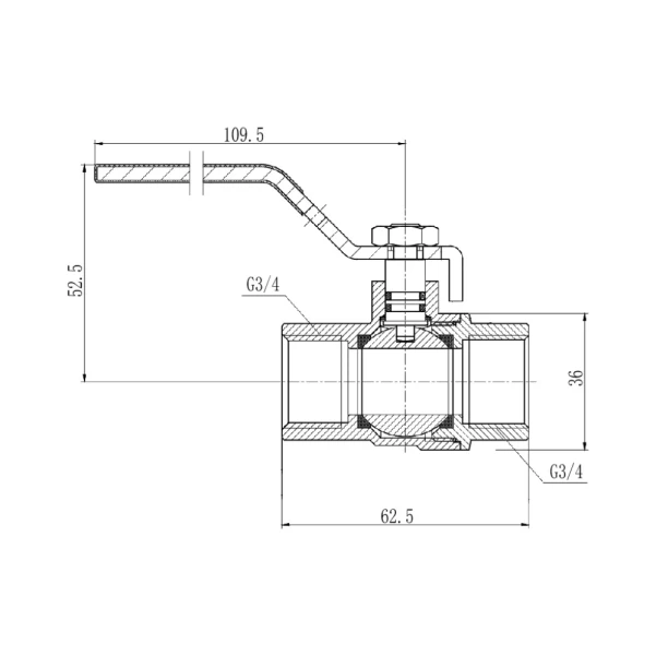 Кран кульовий Thermo Alliance Forte 3/4" ВР для газа (ручка) SF600G20 - 1 фото
