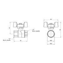 Кран кульовий Thermo Alliance Forte 1/2" ВР для води (метелик) SF602W15 - 1 фото