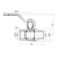 Кран шаровой Thermo Alliance Forte 3/4" ВН для воды (ручка) SF605W20 - 1 фото
