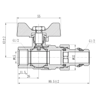 Кран шаровой "Американка" Thermo Alliance Forte 1/2" с антипротечкой прямой SF222W15 - 1 фото