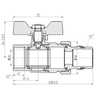 Кран кульовий "Американка" Thermo Alliance Forte 1" з антипротіканням прямий SF222W25 - 1 фото