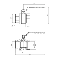 Кран кульовий Thermo Alliance Standart 2" ВР для газу (важіль) SD600NG50PN40 - 1 фото