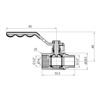 Кран кульовий Thermo Alliance Standart 1/2" ВЗ для газу (важіль) SD605NG15PN40 - 1 фото