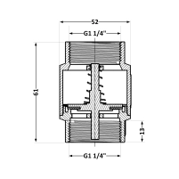 Обратный клапан Thermo Alliance Standart 1 1/4"ВВ с латунным штоком TAS240W32 - 1 фото