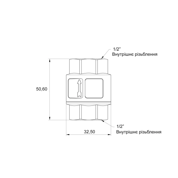 Зворотний клапан Thermo Alliance Standart з латунним штоком 1/2"ВВ посилений TAS246W15 - 1 фото