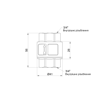 Обратный клапан Thermo Alliance Standart с латунным штоком 3/4"ВВ усиленный TAS246W20 - 1 фото