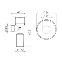 Кран приборный шаровой Арко Thermo Alliance Standart 1/2"Н х 3/4"Н SF340W1520 - 1 фото