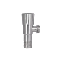 Кран угловой Thermo Alliance Standart 1/2"НН нерж., с керам. буксой TAS347W1515SS - 4 фото