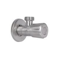 Кран угловой Thermo Alliance Standart 1/2"НН нерж., с керам. буксой TAS347W1515SS - 5 фото