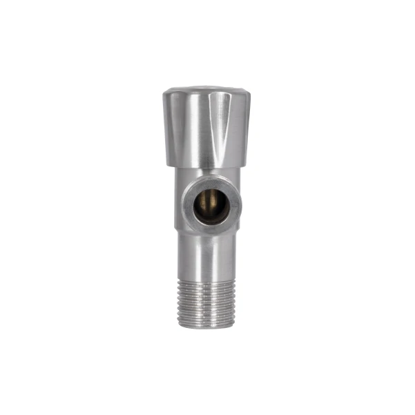 Кран угловой Thermo Alliance Standart 1/2"НН нерж., с керам. буксой TAS347W1515SS - 3 фото