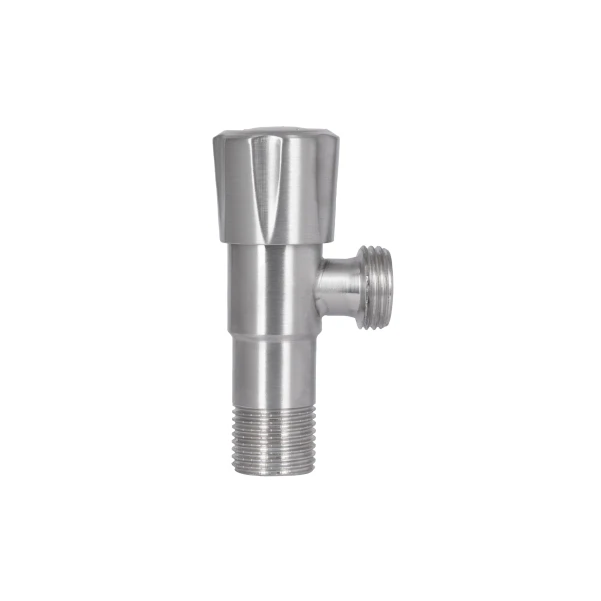 Кран угловой Thermo Alliance Standart 1/2"НН нерж., с керам. буксой TAS347W1515SS - 4 фото