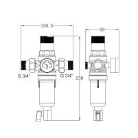 Фільтр самопромивний Thermo Alliance Forte 3/4" з редуктором для горячої води SF128W20H - 1 фото