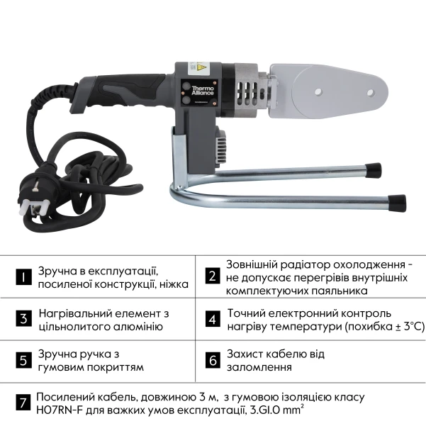 Паяльник для пластиковых труб Thermo Alliance STD-101 Ø20-32 (автоматический 600W) - 3 фото